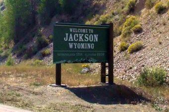Einfahrt in Jackson Hole, Wyoming